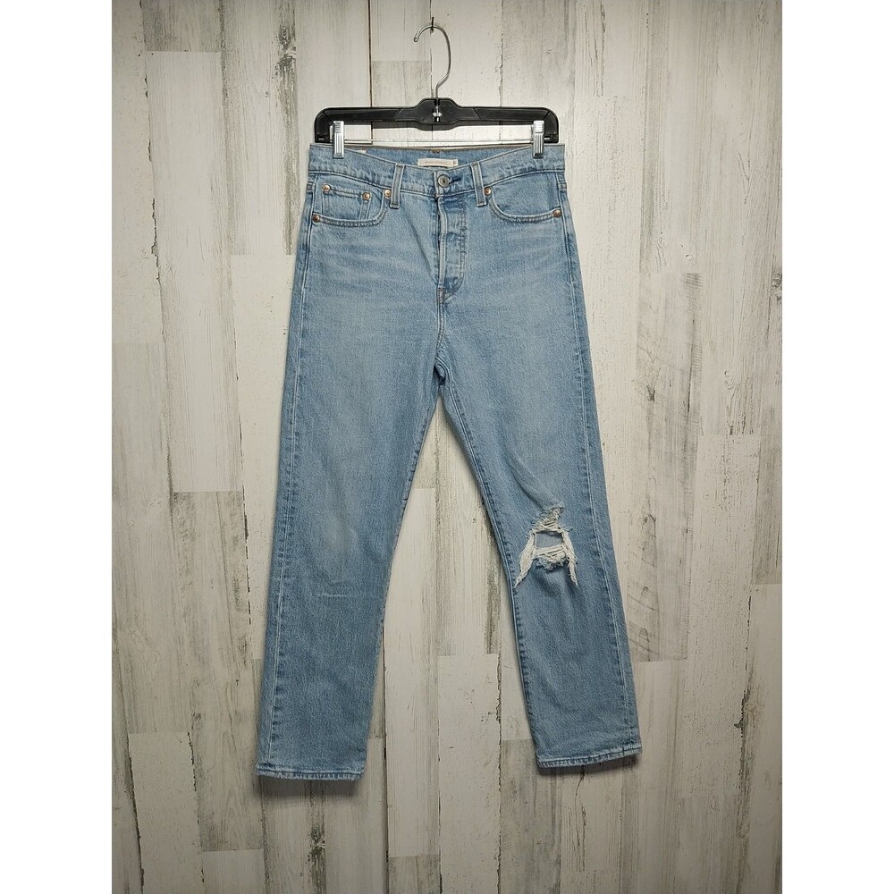 Levis Jeans Womens W26 L28 Light Blue High Straight Wedgie Denim Premium